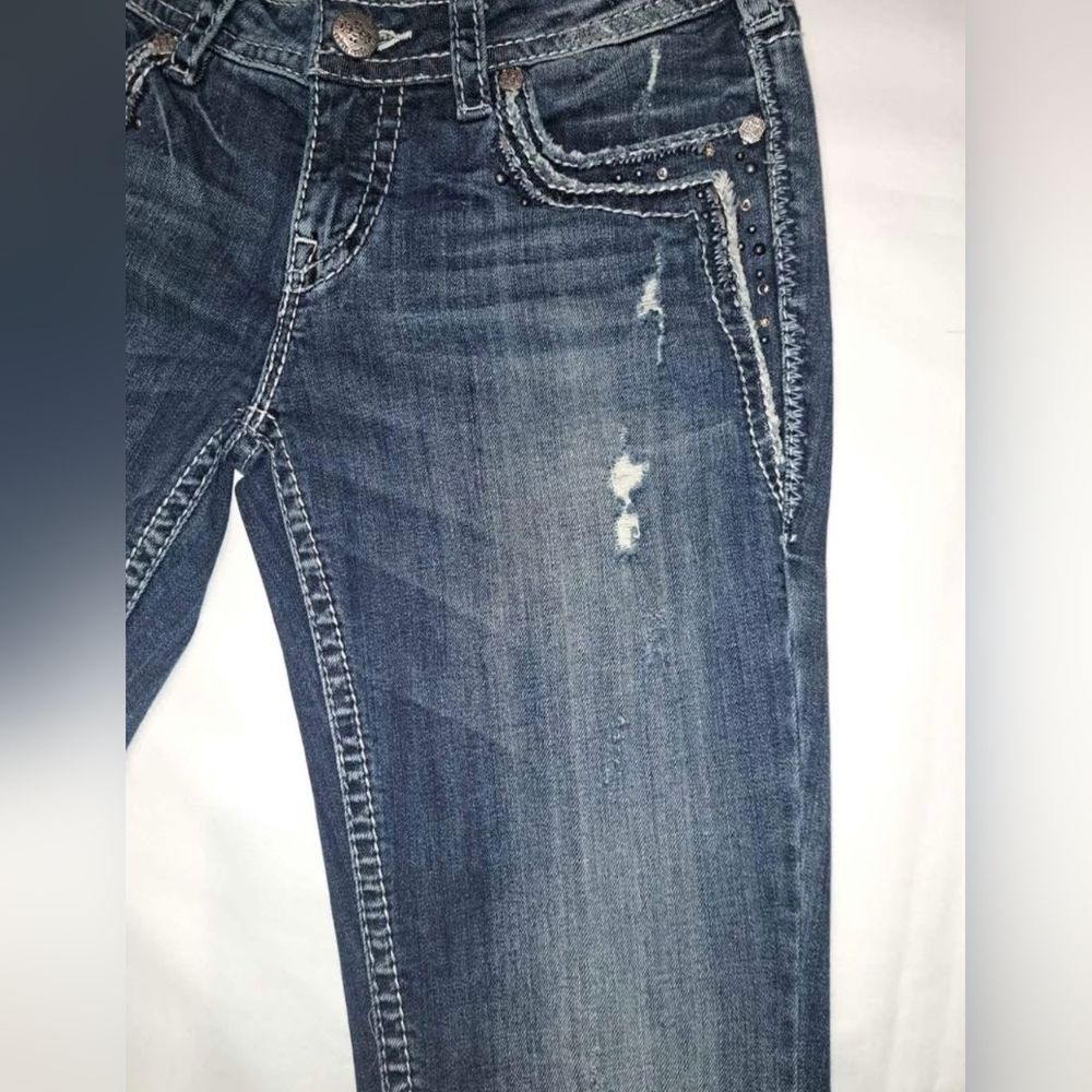 Silver Aiko Boot Cut Jeans Size 29 X 35 - New Without Tags - Picture 6 of 10